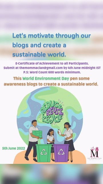 Let's motivate through our blogs and create a sustainable world.