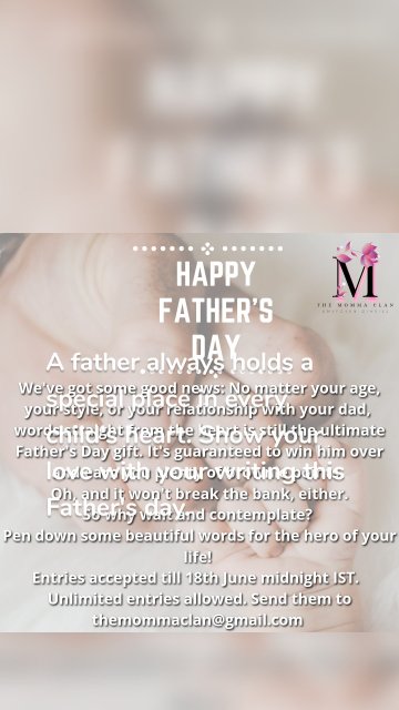 A father always holds a special place in every child's heart. Show your love with your writing this Father's day.